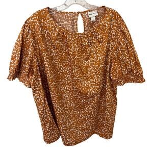 R122 Ava & Viv Sz X / XL Boho Ruffle Sleeve Cotton Lightweight Top R0000122